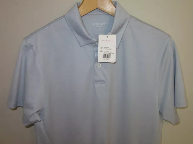 Polo Shirt Derek Rose maglia top blu pallido S piccola nuova di zecca con etichette nuova con etichette