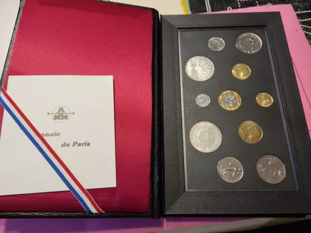 Coffret monnaie de paris 1990 BU fleur de coins 100 francs Panthéon 1990 argent