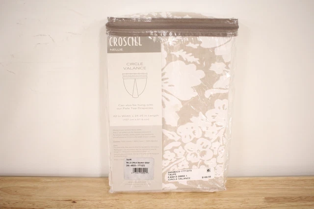 Croscill 42"" x 24"" cenefa para ventana Nellie luz interior algodón TAUPE floral A03098