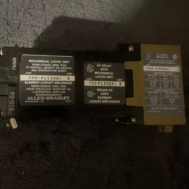 Allen Bradley 700-PL600A1 AC Relay with Mechanical Latch Unit