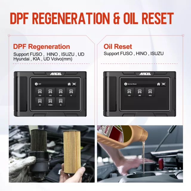 Diesel Heavy Duty Truck Scanner DPF Regen  All System Diagnostic Tool Oil Reset 3