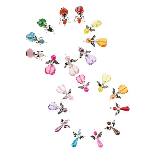 20 Teile Mischte Silber Engelsflügel Perlen Charms Anhänger DIY Schmuck
