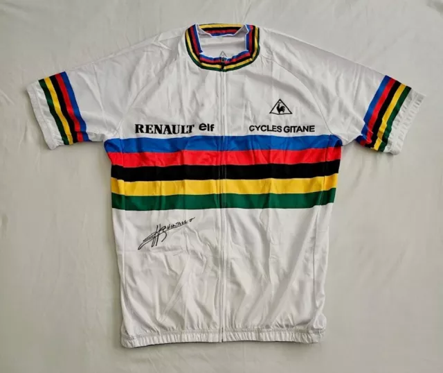 Bernard Hinault signed 1981 World Champion cycling jersey Tour de France *PROOF*