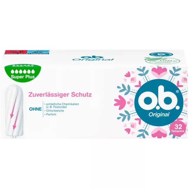 O. B.Original Tampons Super Avec Courbé Rainures 32er 6er Pack