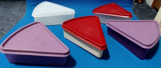 TUPPERWARE CHEESE BUTTER containers pie slice keepers onion tomato ...