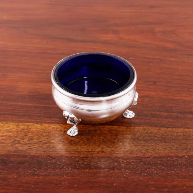 American Sterling Silver Footed Salt Cellar Lion's Heads Paw Feet No Monogram