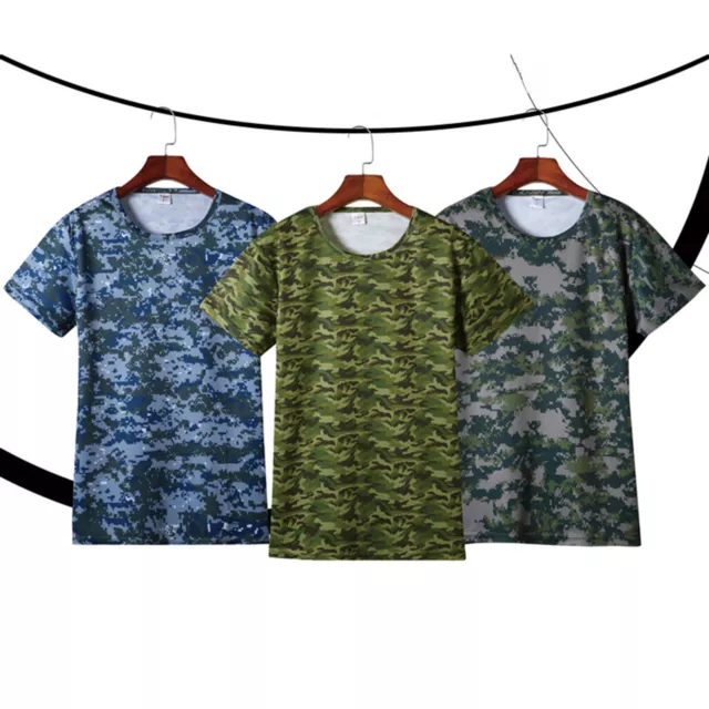 TiaoBug Jungen Sport Tee Shirt Camouflage Muster Activewear Tops Atmungsaktive