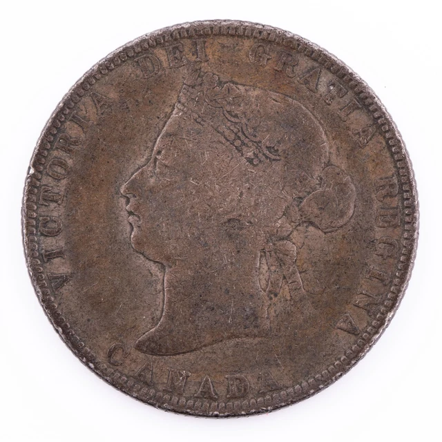 1874 Canada 25 Cents Fine Victoria Silver 25c