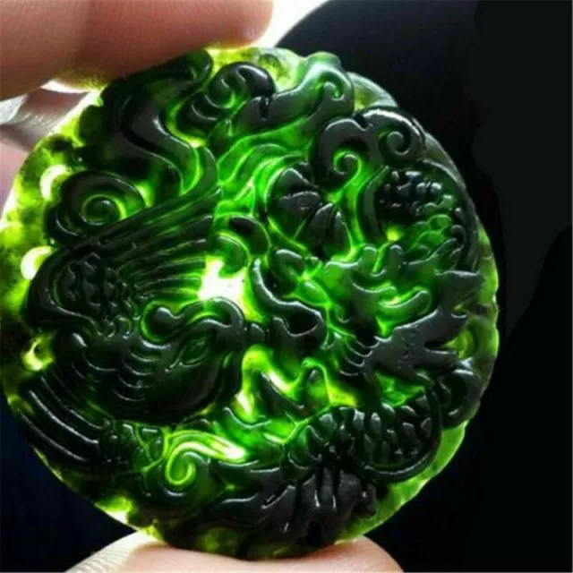 Amulett Talisman Anhänger Medaillon Drache Esoterik Magie echte Jade