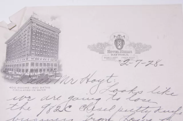 1928 Lamson Goodnow Hotel Miami Dayton OH lettre éphémère P222G 2