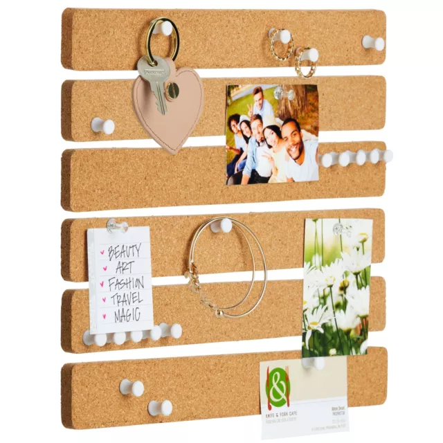 6-Pack Cork Board Strips for Walls, Bulletin Board Strip with Adhesive Tape