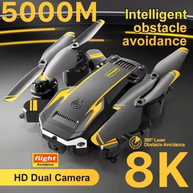 8K HD Drone Dual Camera WIFI FPV GPS Foldable Selfie RC Quadcopter+3 Batteries