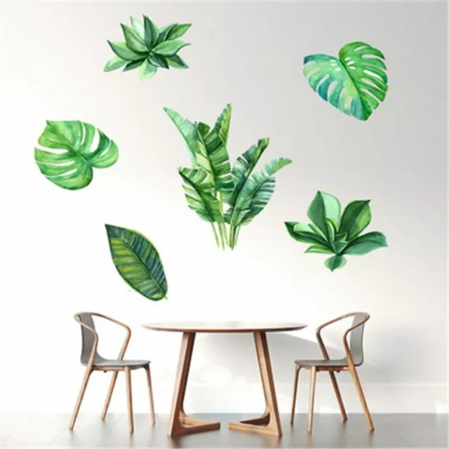 Tropical Palm Leaves Wall Stickers Home Decor Nordic Style Beach Living Room