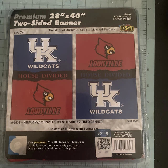 Kentucky Wildcats/Louisville Cardinals --House Divided--28" X 40"-- 2-Sided Flag