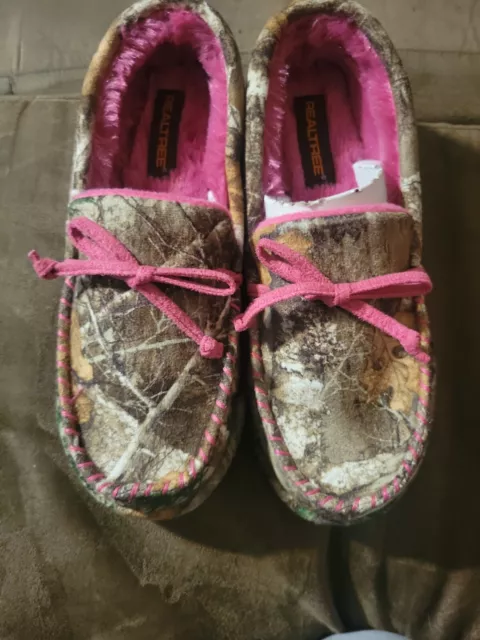 Realtree Women's Pink Camo Memory Foam Slip On Slippers