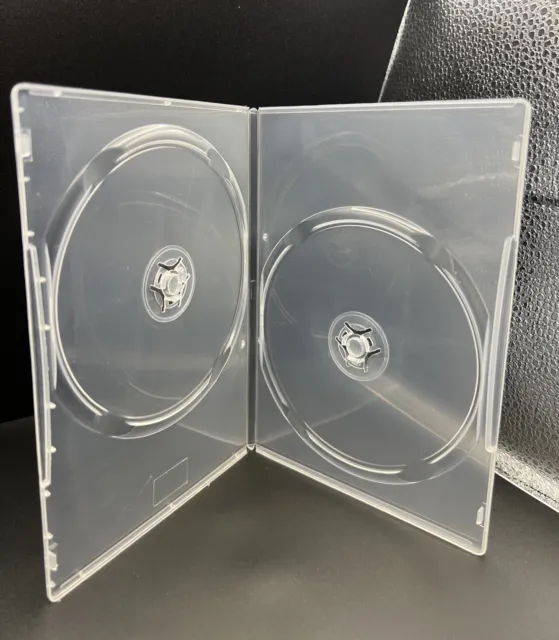 100 Pcs New 7Mm Slim Double Dvd Case With Sleeve, Clear, D7Ddc(R1)