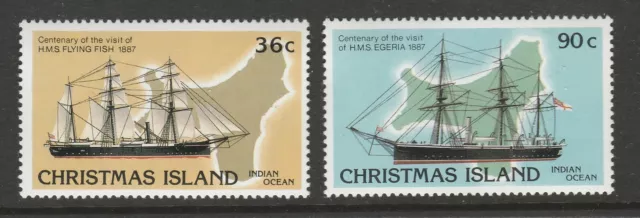 1987 CHRISTMAS ISLAND Sailing Ships SET MNH  SG227/8