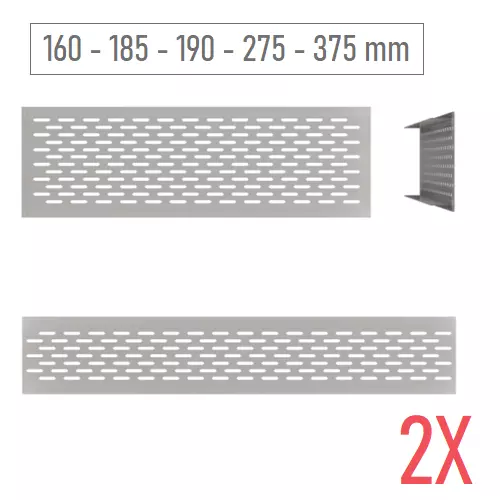 2X Rejillas Ventilación Aluminio Placa de Puente Chapa Perforada Plata