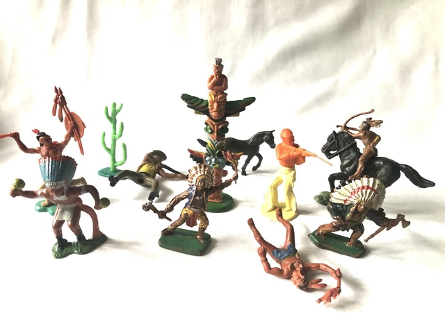 FIGURINE CRESCENT + Hong Kong Toys : Indiens, Indians warriors. Western Far- west EUR 12,90 - FR