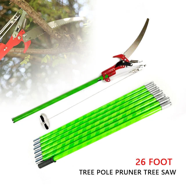 26FT Extendable Tree Pruner Garden Tool Pole Saw Branch Long Reach Limb Cutter