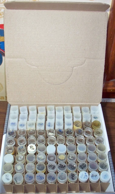 Dime Size plastic coin tubes -Near Full Box of 90 pre owned - brand/type mixture