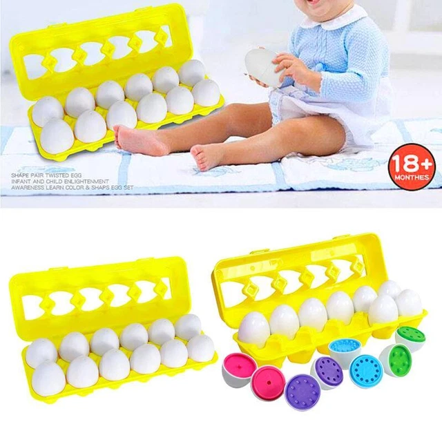 Montessori Children's Matching Educational Eggs - Shapes and Colors