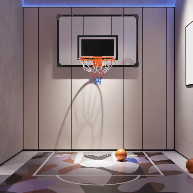 Soozier Wall Mounted Basketball Hoop with Shatter Proof Backboard
