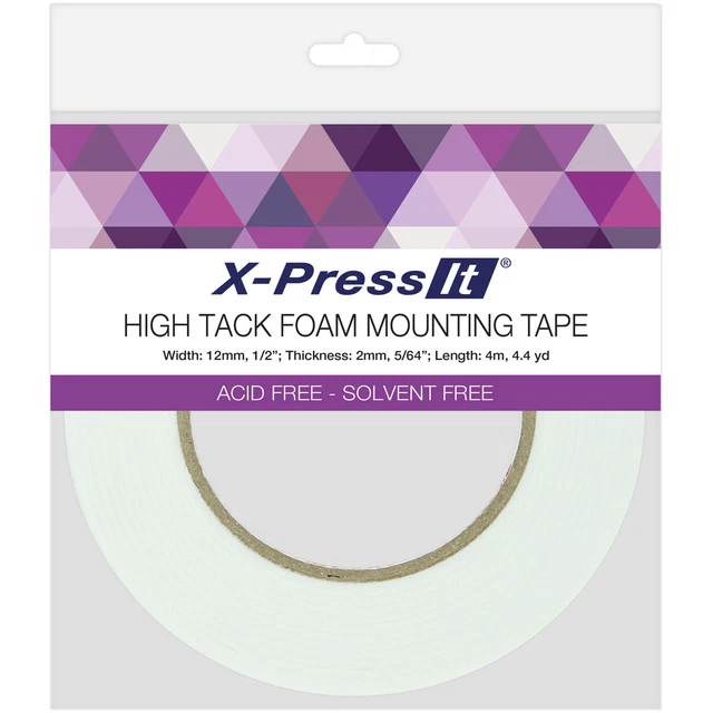 Paquete de 3 cintas de montaje de espuma de alta tack X-Press It -,5"X4,4 yardas -FTH12