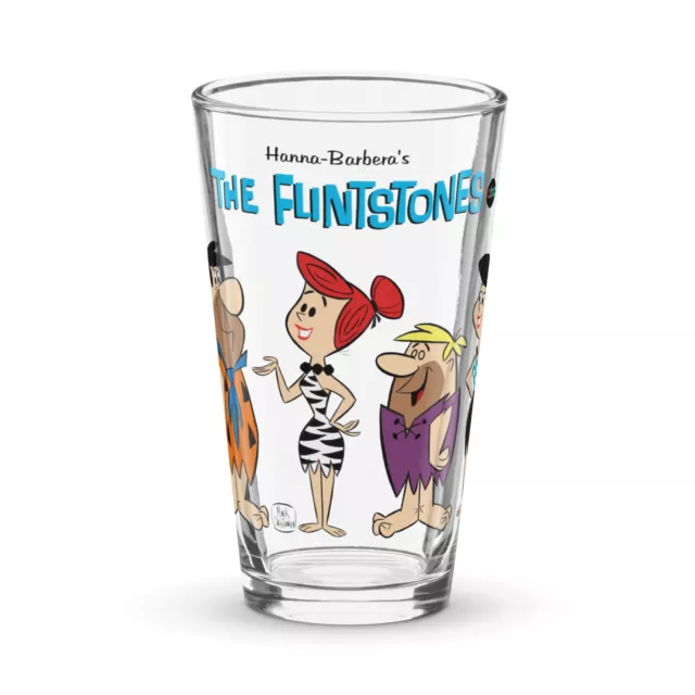Hanna-Barbera Flintstones Retro-Style Cartoon Shaker Pint Glass! In Color!
