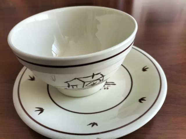 Mulino Bianco tazza + piatto rondini 1979 set colazione nuovo vintage