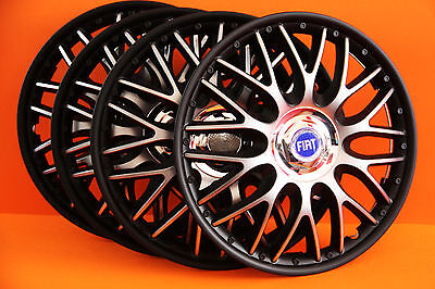 14" Fiat Punto ,500 ,etc... Wheel Trims / Covers, Hub Caps,Quantity 4,black&silv