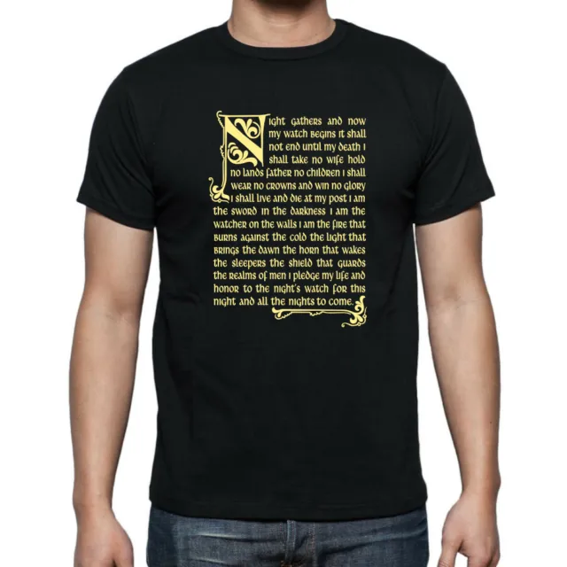OROLOGIO NOTTE GAME OF THRONES GIURAMENTO T-Shirt. T-shirt unisex/fitted stampata fino a 5XL