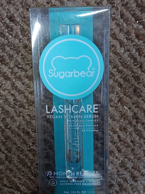 SUGARBEAR LASHCARE VEGANO VITAMINA PESTAÑAS SUGARBEAR / SUMINISTRO DE 3 MESES / NUEVO 3 ml tamaño completo