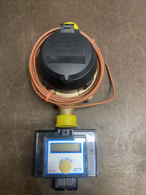 Badger 5/8x3/4 M25 Brass Water Meter RTR Cubic Feet Register With Digital Remote