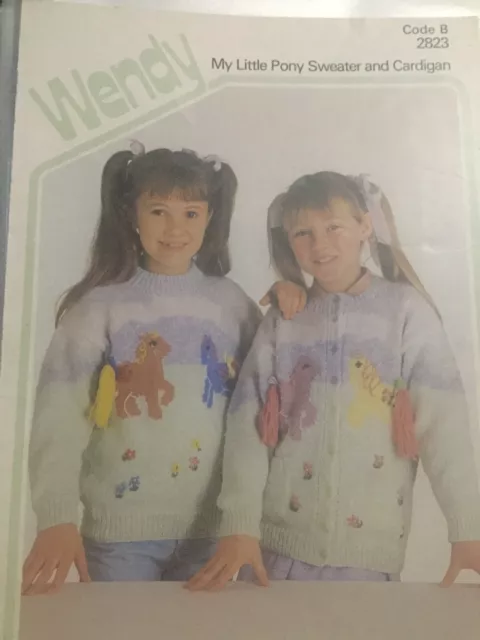 Folleto de punto Wendy My Little Pony 2823 suéter y cárdigan para niños usado C94