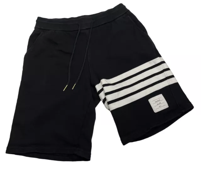 THOM BROWNE Classic Loop Back 4 - Bar Sweat Shorts Navy Blue Size Small 30in W