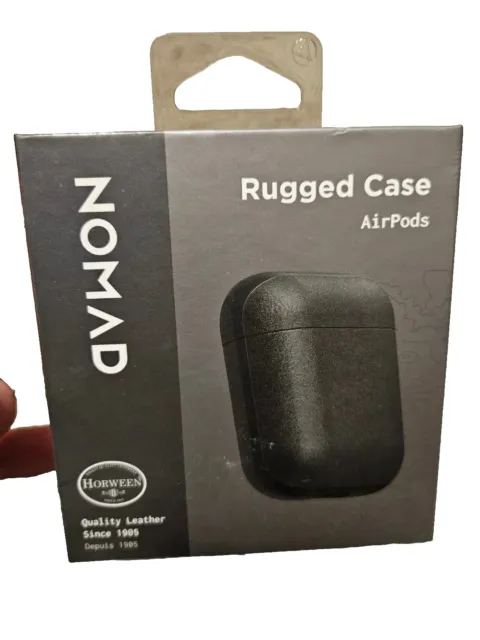 Nomad custodia in pelle per Apple Airpods 1, 2 resistente - nero, Nuovo