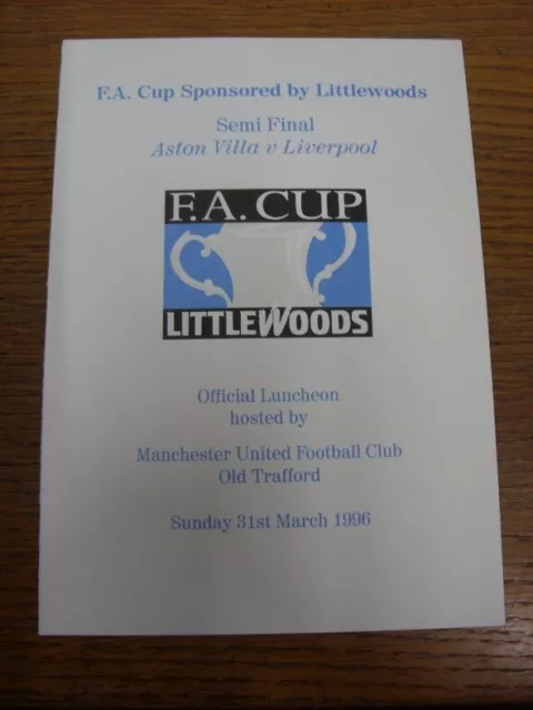 1996 FA Cup Semi-Final - Aston Villa v Liverpool, At Manchester United, Lunch