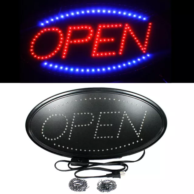 Animated Motion Running LED Business OPEN Sign +On/Off Switch / Bright Light