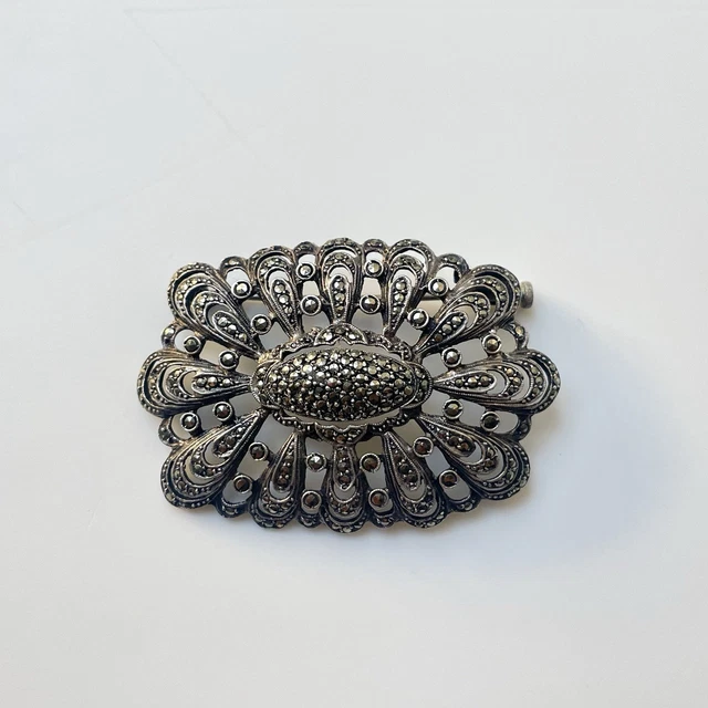 Broche hématite et marcassite - France Broche hématite et marcassite - France