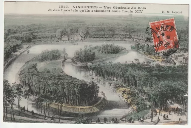 VINCENNES - Val de Marne - CPA 94 - vue du bois et des lacs sous louis XIV