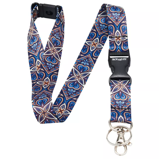 Multicolour Ethnic Floral Lanyard Neck Strap With Card/Badge Holder or Key Ring