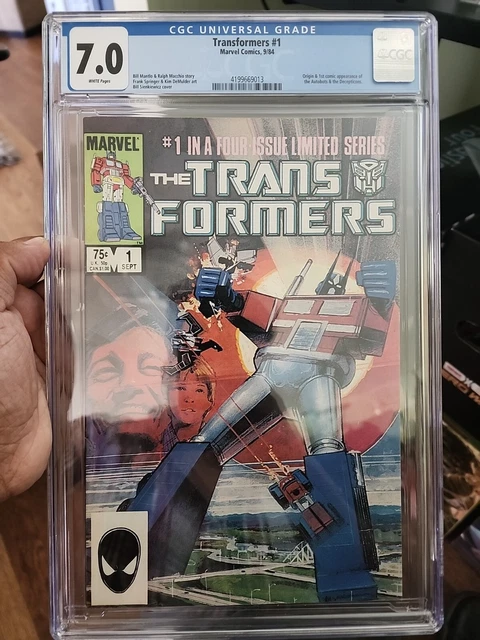 TRANSFORMERS #1 CGC 7.0  Marvel 1984 White Pages