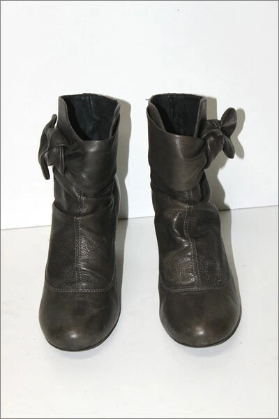MINELLI  Bottines Boots Cuir Gris Foncé Doublées Cuir T 36 TBE