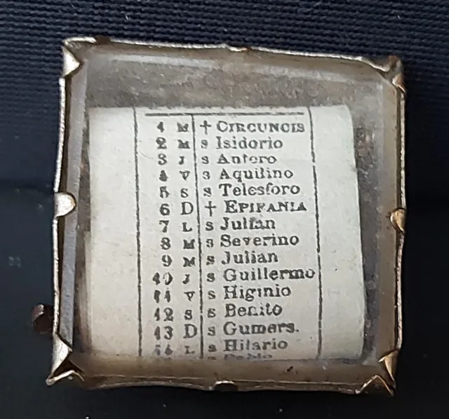 Très rare ancien bouton de col : calendrier ( fin XIXe - début XXe ) 3