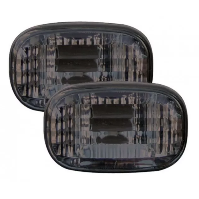 Side Marker Lights Repeaters Crystal Black Smoked For Toyota Land Cruiser 98-00
