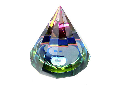 ying yang Pyramide 7 cm bunt aus Kristallglas Feng Shui Kristall Glas