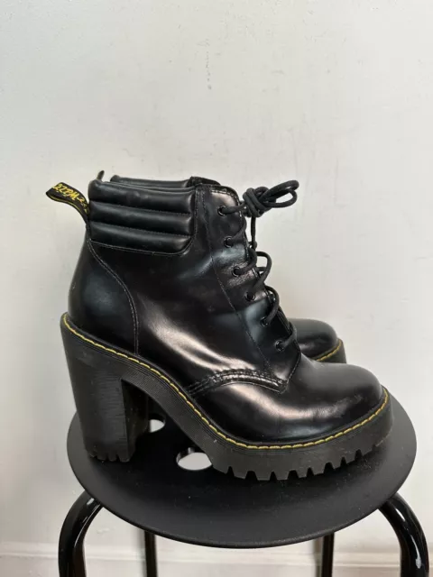 DR MARTENS PERSEPHONE Platform Black Leather Chunky High Heel Boots ...