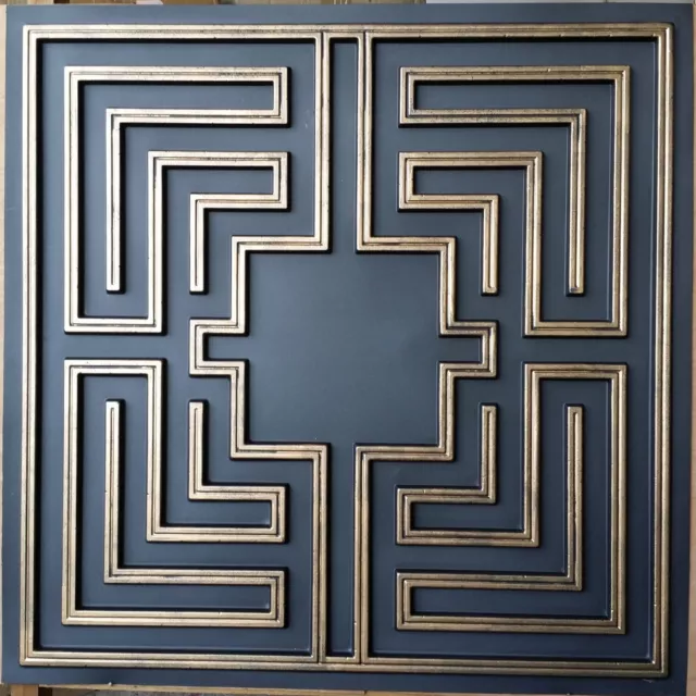 Ceiling tiles 24x24 Faux tin classic aged brass wall panel PL25 PAINTSDECOR
