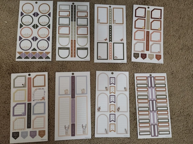 Neutral Color Floral Planner Sticker Lot Llamas Flowers Boxes Labels Happy Work